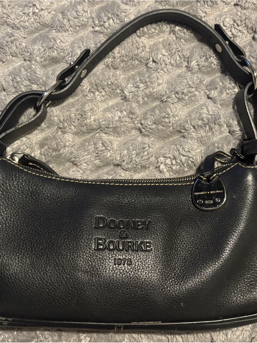 Dooney & Bourke Black Pebbled Leather Shoulder Bag